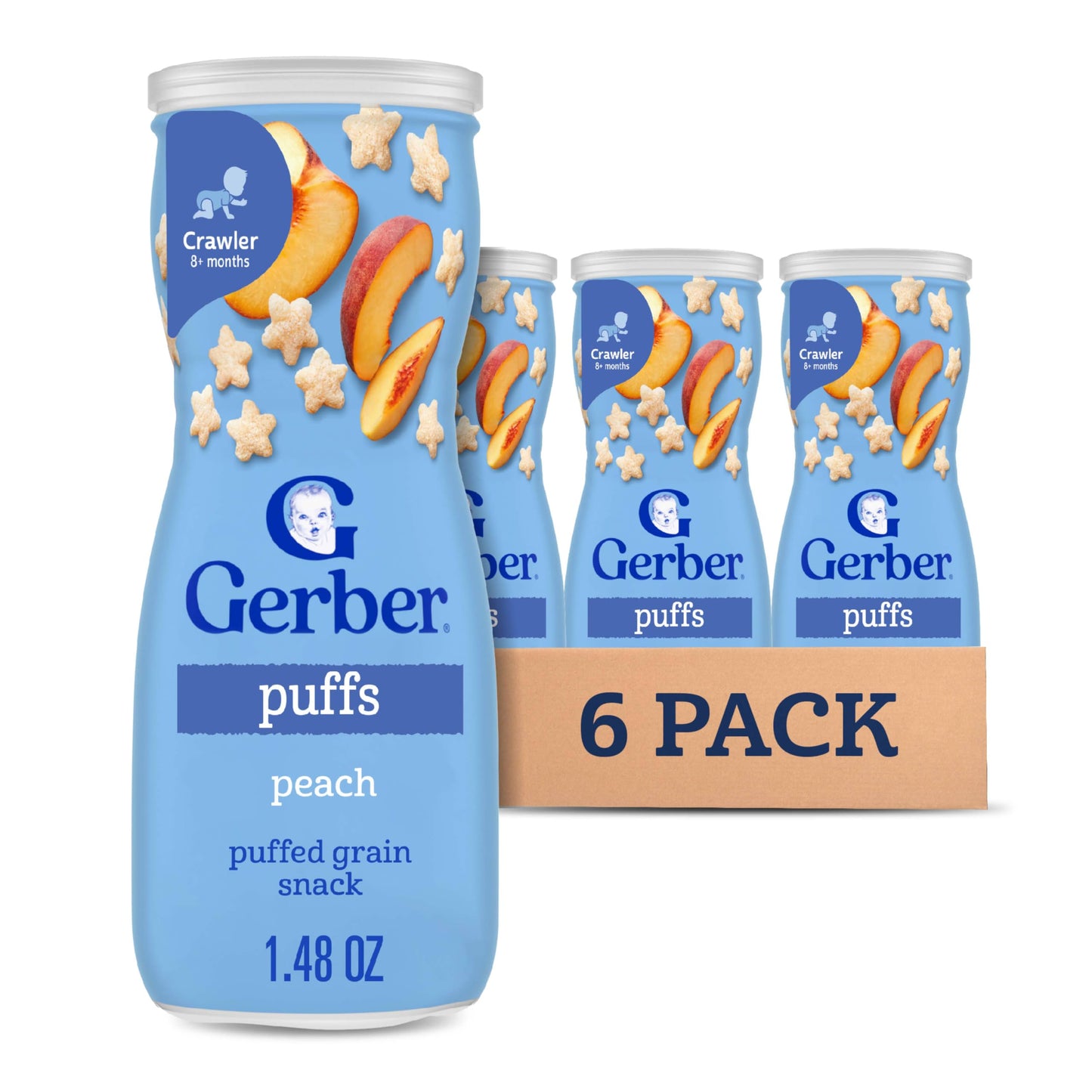 Gerber Baby Snacks Puffs Variety Pack, Banana & Strawberry Apple, 1.48 Ounce - 2 count of four packs, Package may vary, 1.48 Ounce (Pack of 8)
