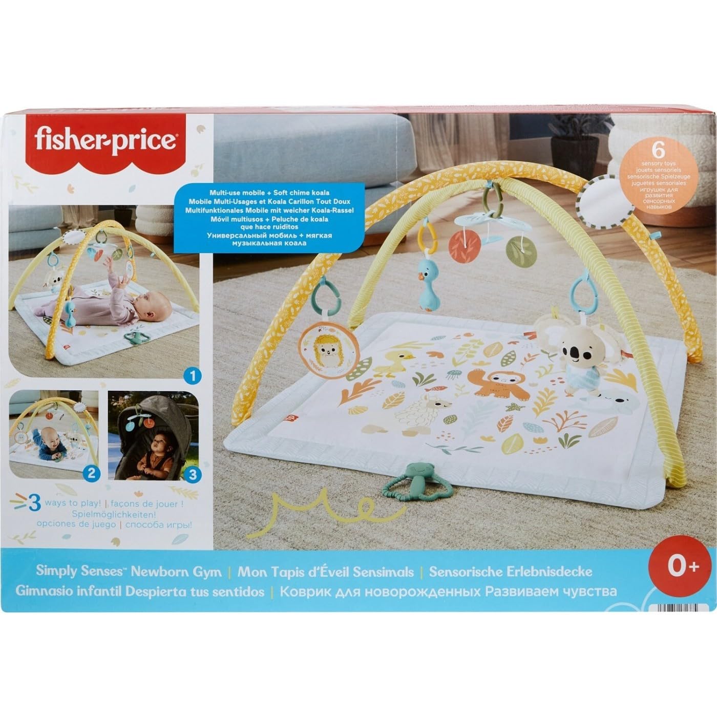 Fisher-Price Baby Playmat Rainforest Music & Lights Deluxe Gym with 10+ Activities & Toys for Developmental Play for Newborns Ages 0+ Months
