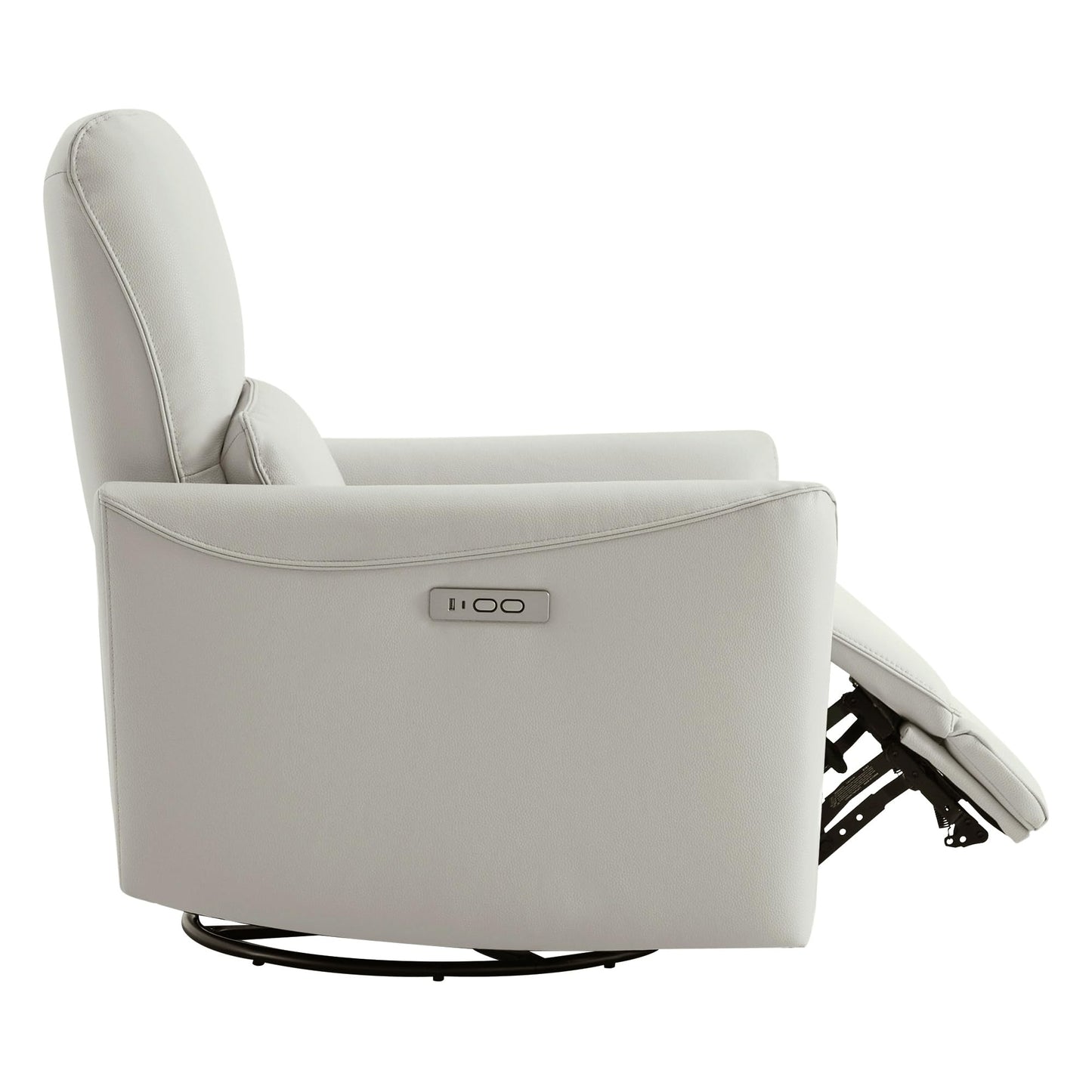 CHITA Power Recliner Chair Swivel Glider, FSC Certified Upholstered Living Room Nursery Reclining Sofa Chair with Lumbar Support, Linen