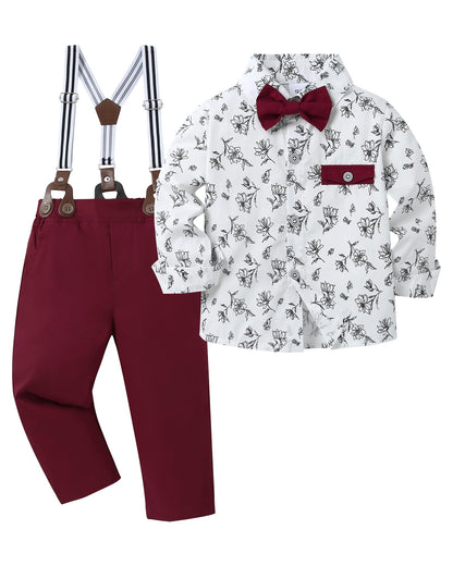 DISAUR Baby Boy Clothes Suits Toddler Dress Shirt With Bowtie Suspender Pants Outfit Sets Gentleman Wedding 1-6 Years
