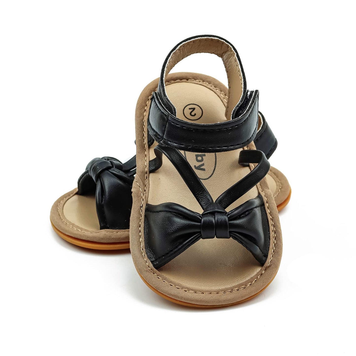 GAISUMMI Baby Girls Sandals Summer Bowknot Infant Crib Shoes Toddler Pu Leather Soft Rubber Sole First Walkers