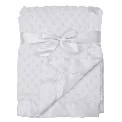 American Baby Company Heavenly Soft Chenille Security Blanket, 2-Layer Design with Minky Dot & Silky Satin, Pink, 14" x 14" for Boys and Girls