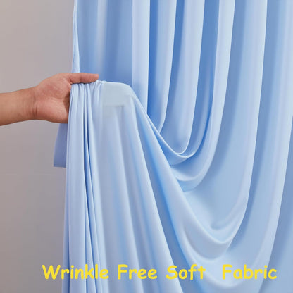10x10ft Pink Backdrop Curtain with Lights String for Parties Wedding Wrinkle Free Soft Curtains Photo Backdrop Drapes for Girls Birthday Baby Shower Background Decorations 5x10ft, 2 Panels