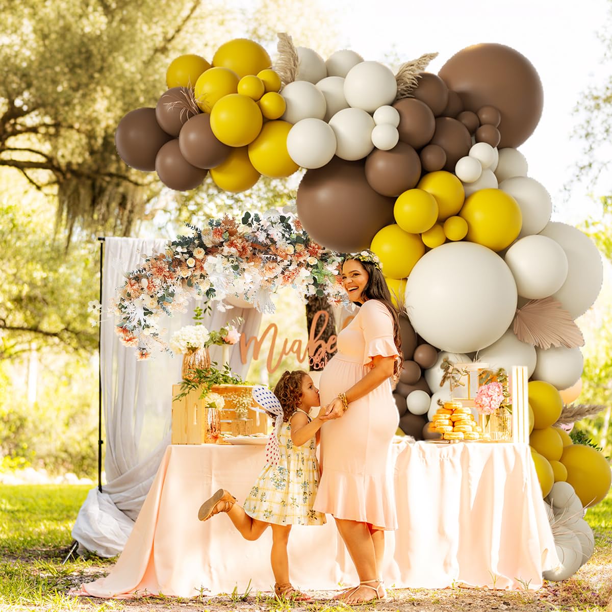 155Pcs Sage Green White Gold Balloon Garland Arch Kit with Gold Confetti Balloons for Graduation Baby Shower Decor Happy Birthday Party Wedding Jungle Decorations