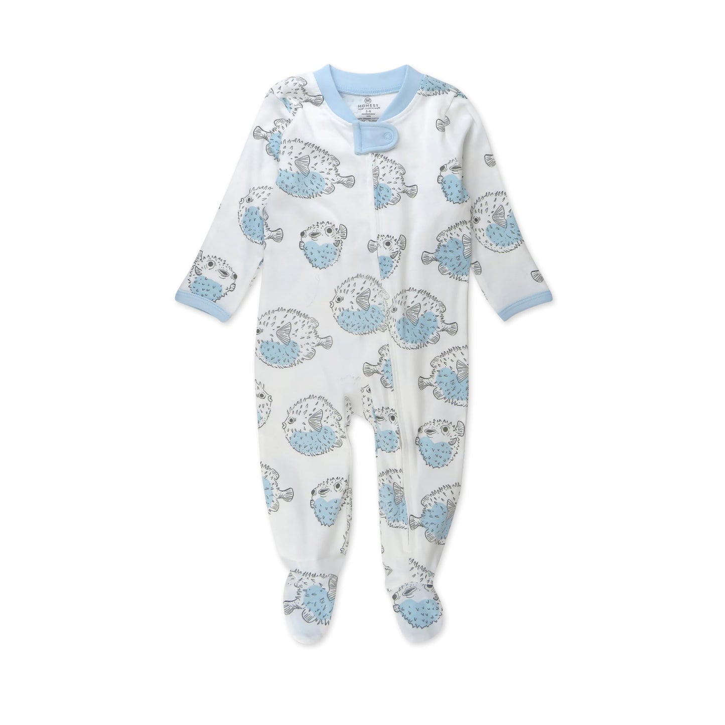 HonestBaby Sleep & Play Footed One-Piece Pajama Sleeper 100% Organic Cotton, Baby Boys