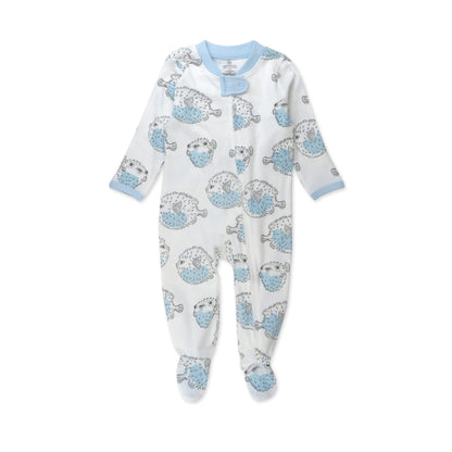 HonestBaby Sleep & Play Footed One-Piece Pajama Sleeper 100% Organic Cotton, Baby Boys