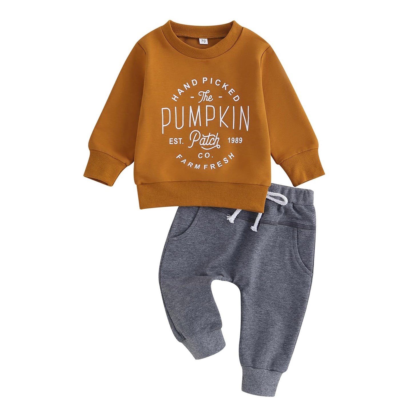 Engofs 2Pcs Toddler Baby Boy Girl Sweatshirt Tops Pants Set Long Sleeve Sweatsuit Fall Winter Outfits