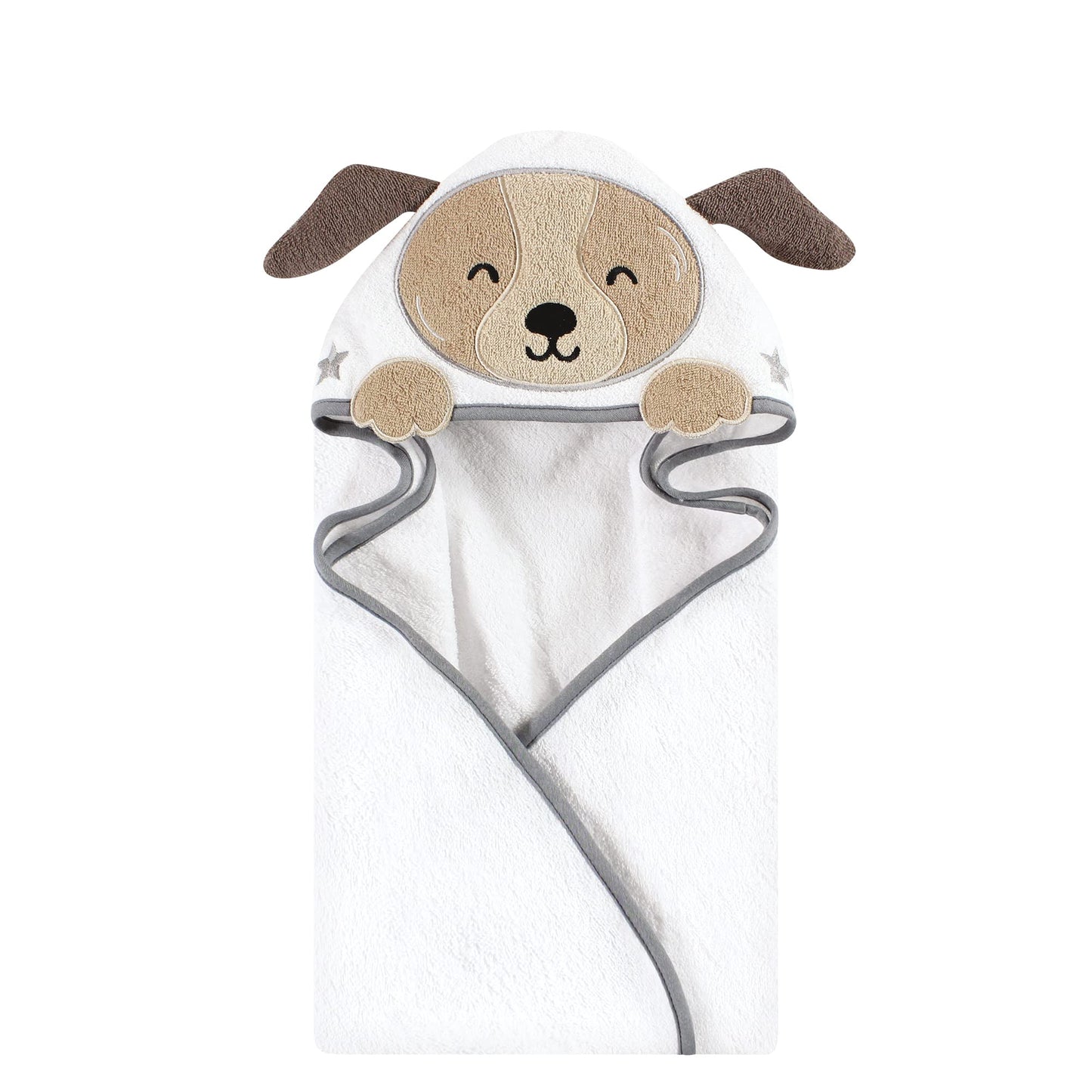 Hudson Baby Unisex Baby Cotton Animal Face Hooded Towel, Pretty Elephant, One Size