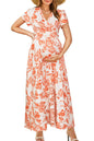 OUGES Maternity Maxi Dress Wrap V Neck Baby Shower Pregnancy Dresses for Photoshoot