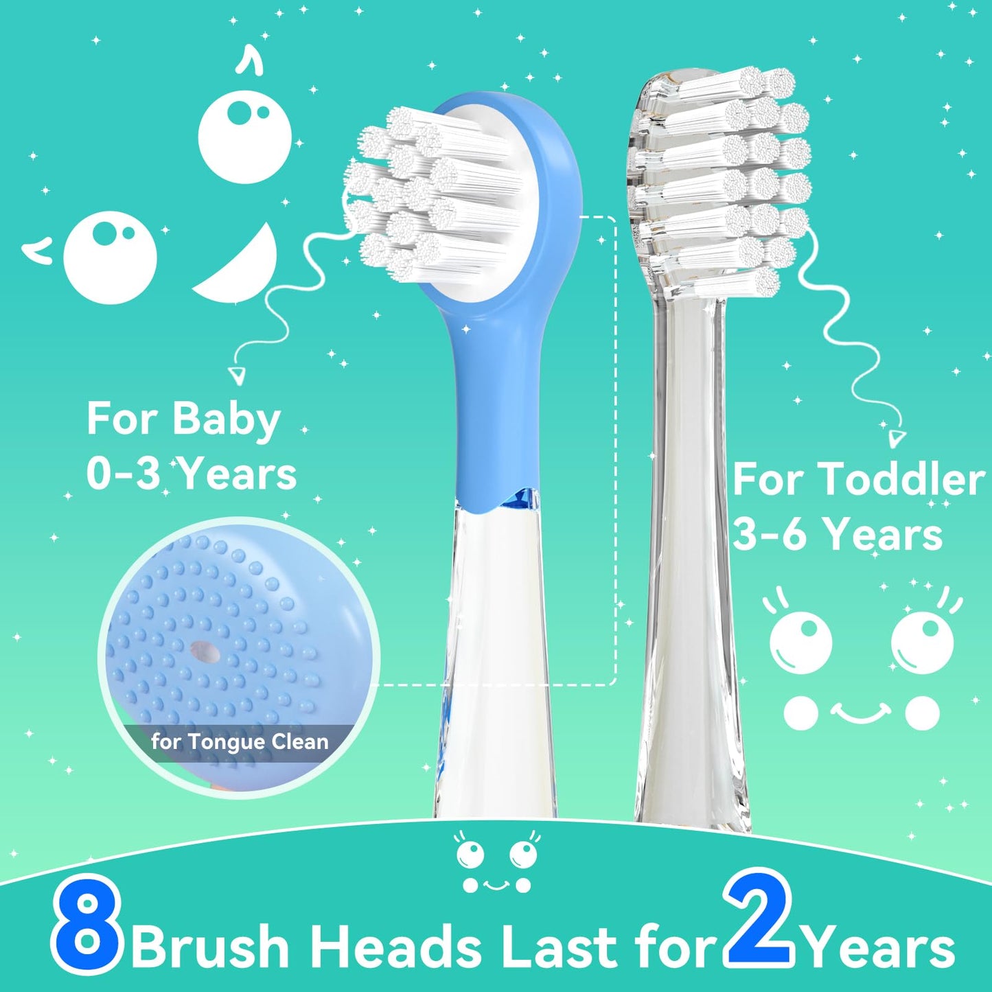 SEAGO Kids Electric Toothbrushes Rechargeable, Toddler Electric Toothbrush with Magnetic Charging, LED Observing Light, 8 Toothbrush Heads for Ages 2-4-6 Boys Girls (Pink)