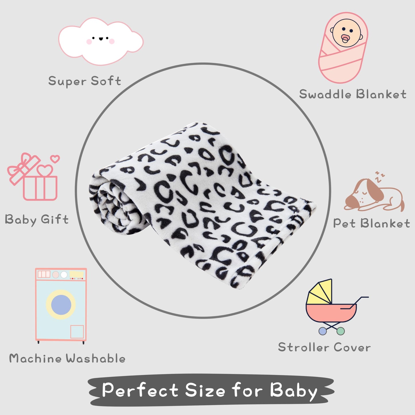 Yurhap Checkered Baby Blanket Fleece Baby Blankets for Boys, Ultra Soft Cozy Fluffy Infant Toddler Newborn Receiving Blankets for Crib Stroller, 30''x40'', Blue