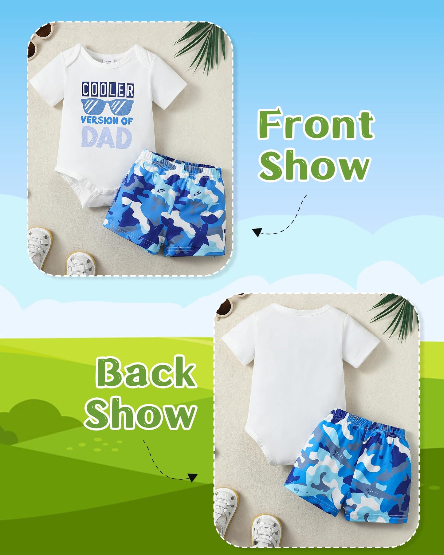 NZRVAWS Newborn Baby Boy Clothes Letter Printed Romper Shorts Summer Infant Outfits Camo Clothing Set 0 3 6 9 12 Months