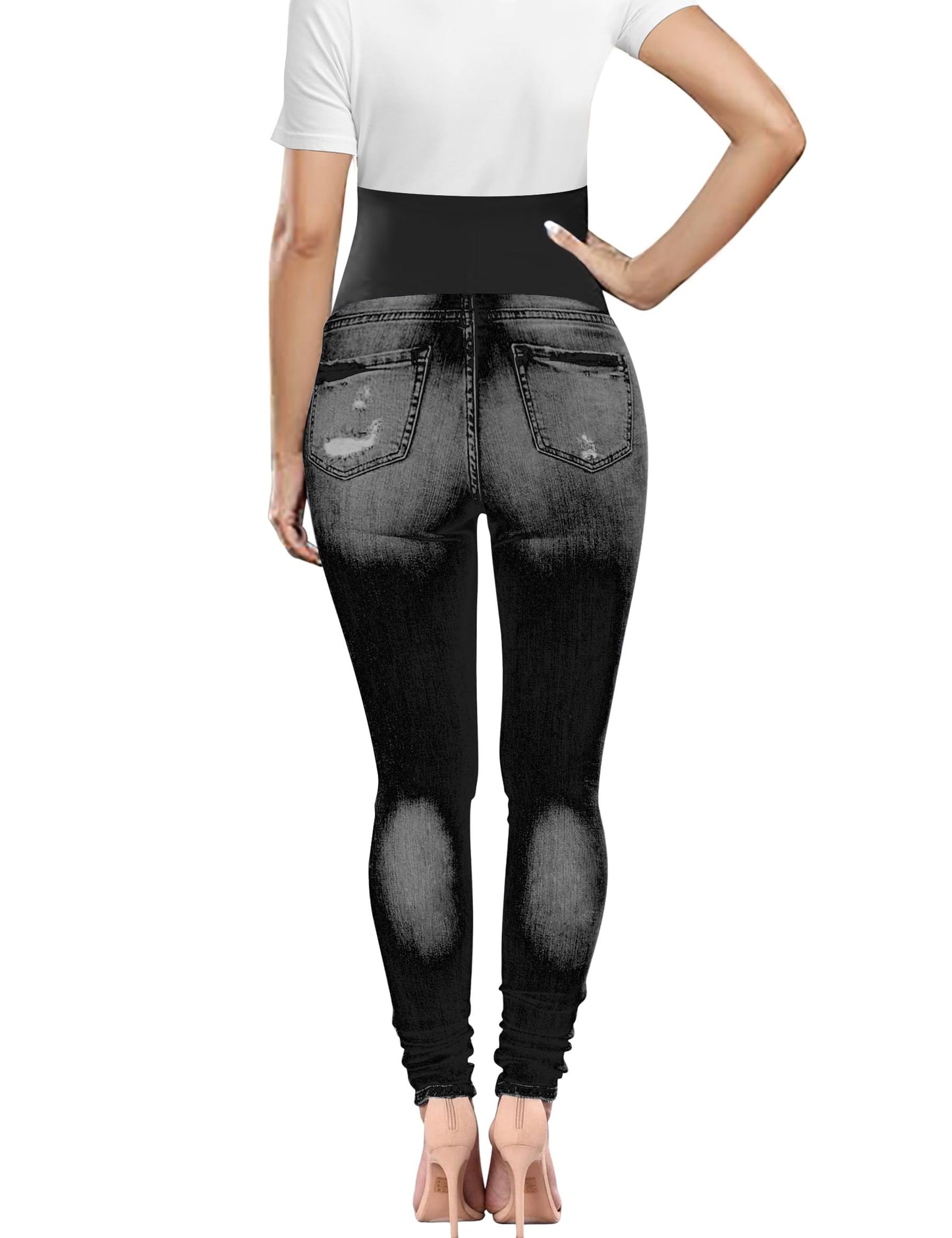 BISUAL Maternity Jeans Over The Belly Slim Stretch Maternity Pants Casual Maternity Work Pants