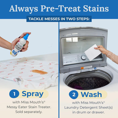 Miss Mouth's Messy Eater Stain Treater Spray - 4oz 2 Pack Stain Remover - Newborn & Baby Essentials - No Dry Cleaning Food, Grease, Coffee Off Laundry, Underwear, Fabric