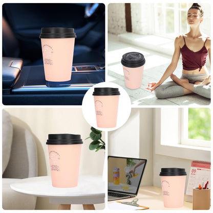 Humidifiers for Bedroom, 300ml Cool Mist Humidifiers, USB Mini Cute Coffee Cup Humidifier, Car Humidifier, Pink Desk Humidifier, Small Humidifier, Low Noise, Auto Shut-Off for Car, Plant, Office(Pink)