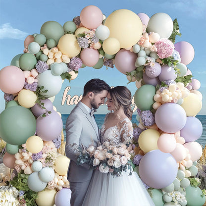 Dusty Green Nude Pink Balloons Arch Kit, Double Stuffed Pastel Balloon Arch Dark Light Green Blush Nude Cream White Sand Tan Pink Balloons for Wedding Birthday Party Woodland Baby Shower Decorations