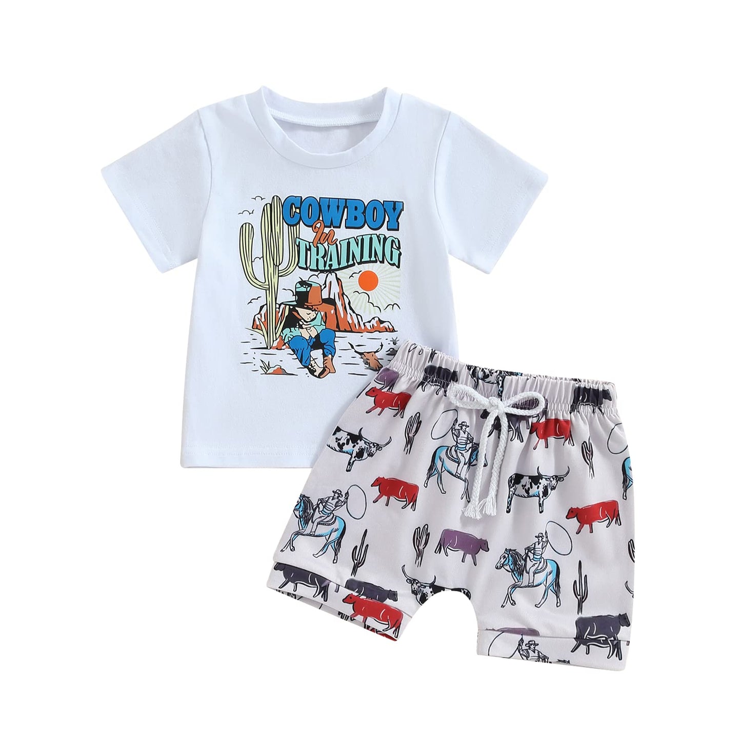 Kupretty Baby Boy Clothes Toddler Summer Outfit Short Sleeve T-Shirt Tee Tops Joggers Casual Shorts 2Pcs Clothing Set