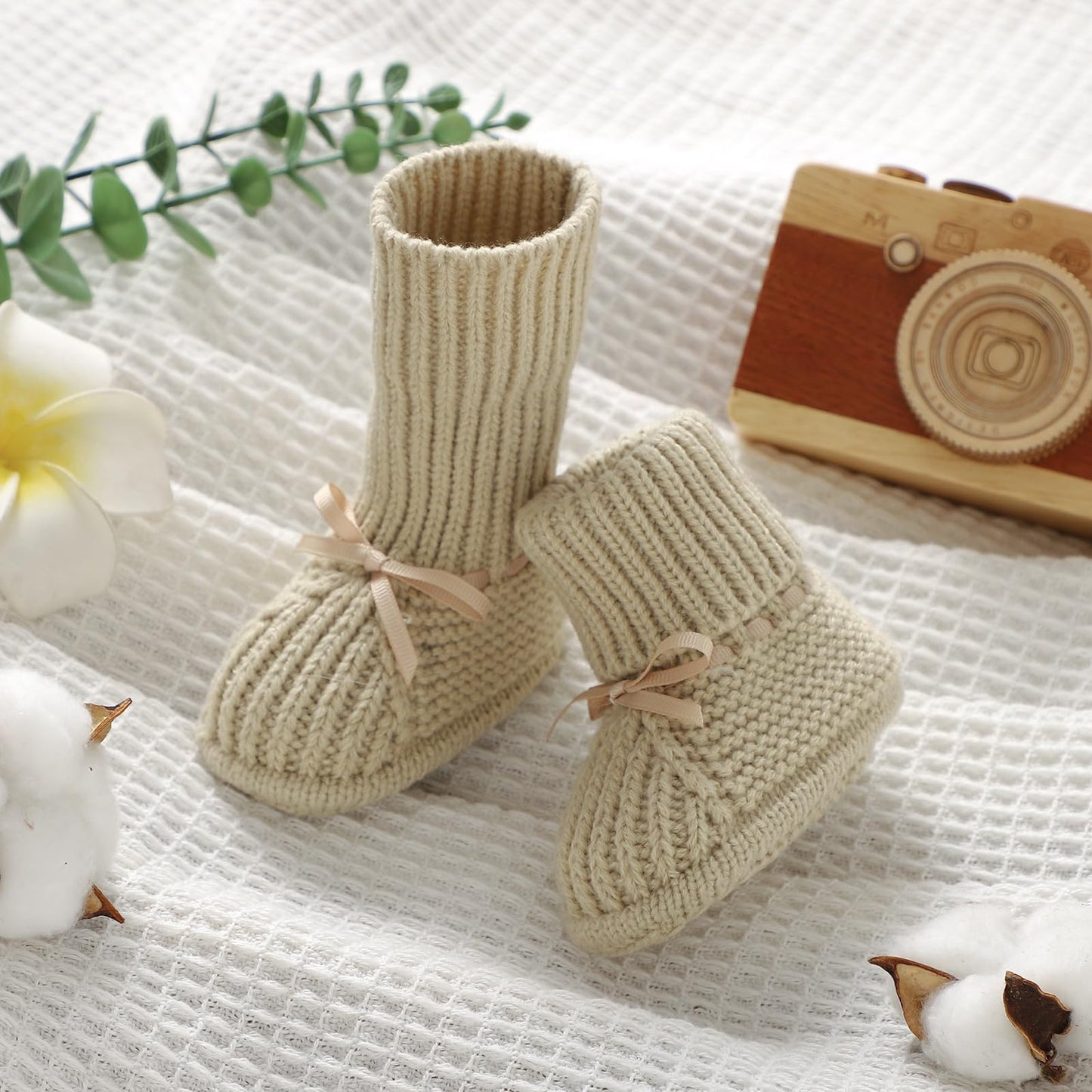 mimixiong Baby Booties Newborn Infant Sock Shoes Hand Knitting Crochet Boy and Girl Cozy Shoes