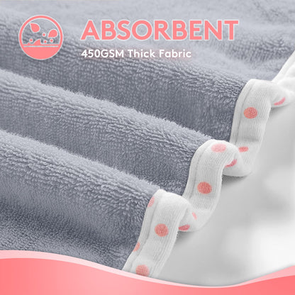 Baby Hooded Towel with Unique Animal Design Ultra Soft Thick Cotton Bath Towel for Newborn (Bunny)