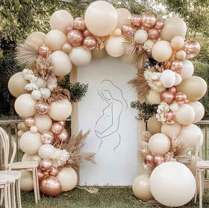 Blush Beige Balloon Arch Kit - Double Stuffed White Sand Nude Balloon Garland Neutral Cream Apricot Balloons for Baby Bridal Shower Boho Gender Reveal Wedding Birthday Party Party Decor