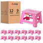 ACSTEP Folding Step Stool 9'' Tall Kids Step Stool Holds Up to 300 lb Plastic Foldable Step Stools for Kids Non-Slip Surface with Carry Handle Collapsible Stool for Home, Outdoor and Indoor(Black)