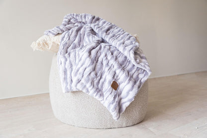 Cuddle Cookie Baby Wavey Faux Fur Blanket, 27 x 33 inches, in Gift Box (Pink)