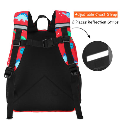 Toddler Backpack for Boys, 12 Inch Kids Dinosaur Backpack for Preschool or Kindergarten, Black