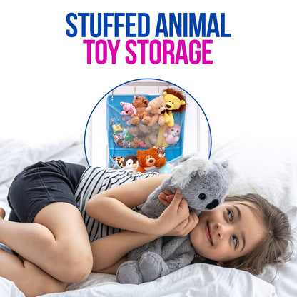 Lilly's Love Corner Stuffed Animal Toy Storage Hanging Organizer | 5 Expandable Mesh Net Pockets, Stores Loads of Plush Toys | Large Plushie Display for Boys, Girls | Pink