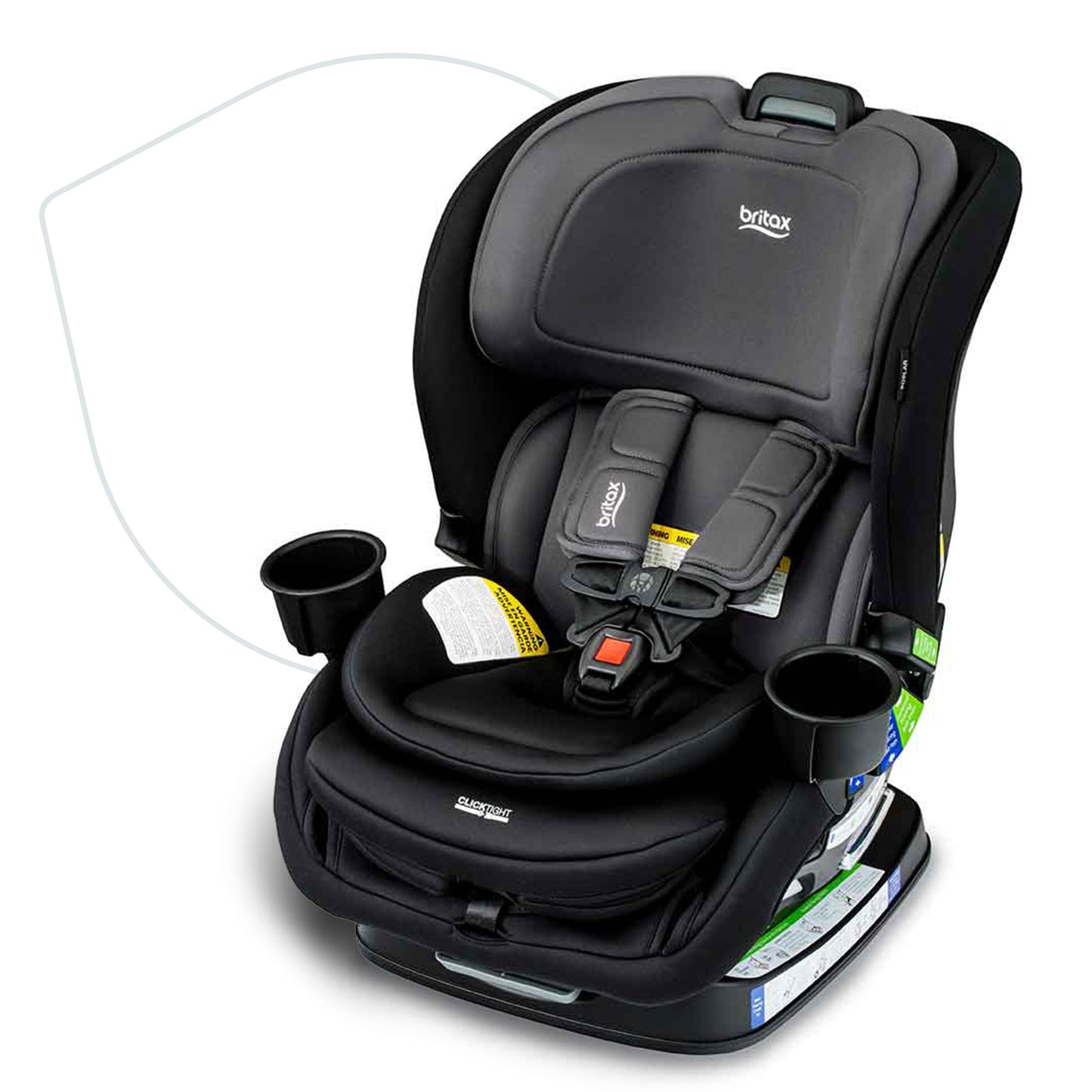 Britax Poplar S Convertible Car Seat, 2-in-1 Car Seat with Slim 17-Inch Design, ClickTight Technology, Arctic Onyx