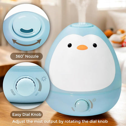 Earnest Living Baby 3-in-1 Cool Mist Humidifier with Essential Oil Diffuser + Nightlight, Humidifier for Kids Bedroom, Nursery + Large Rooms, Whisper-Quiet, Auto Shut Off