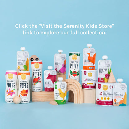 Serenity Kids 6+ Months Baby Food Pouches - Puree with Ethically Sourced Meat & Organic Veggies - 3.5 Ounce BPA-Free Pouch - Variety Pack, 8 Count - Baby Food Meat