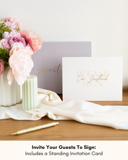Lamare Elegant Blank Page Wedding Guest Book – The Perfect Polaroid Guest Book for Wedding Receptions, Birthdays, Baby Showers, and Special Events – A Stylish Sign-in Book for Guests