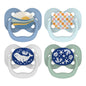 Dr. Brown's Advantage Glow-in-the-Dark Baby Pacifier, Fully Symmetrical Soother with Soft Silicone Bulb, Lavender Love-Coral Ocean, 0-6m, BPA Free, 4 Pack
