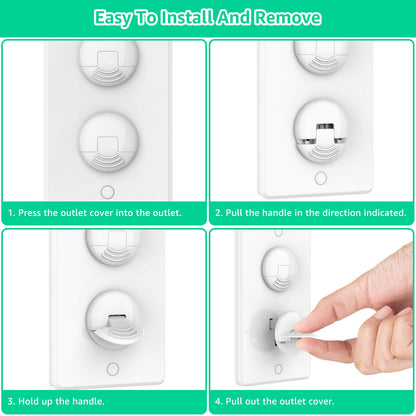 Mom's Choice Gold Awards Winner - Outlet Covers with Hidden Pull Handle Baby Proofing Plug Covers (45 Pack) 3-Prong Child Safety Socket Covers Electrical Outlet Protectors Kid Proof Outlet Cap