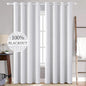 MIULEE 100% Blackout Linen Textured Curtains for Bedroom Solid Thermal Insulated Natural Beige Grommet Room Darkening Curtains & Drapes Luxury Decor for Living Room Nursery 52 x 84 Inch (2 Panels)