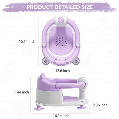 Baby Bath Seat for Babies 6 Months & Up, Toddler Bath Seats for Babies Sitting Up, Non-Slip Infant Bath Tub Chair with 4 Suction Cups & Soft Cushion for Shower, Compact Toddler Bathtub Seat, Pink