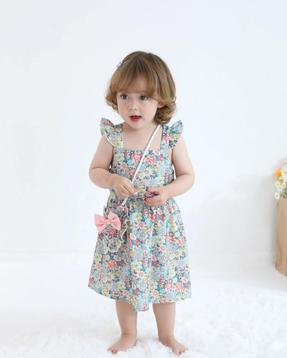 Mioglrie Baby Girl Clothes Newborn Dress Summer Toddler Girls' Clothing Casual Sundress with Cute Bag Infant Outfits