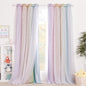 NICETOWN Nursery Curtains for Kids, Farmhouse Blackout Curtain Panels for Bedroom, Double Layer Star Hollow-Out Grommet Aesthetic Living Room Toddler Window Curtains, 2 Pcs, W52 x L84, Biscotti Beige