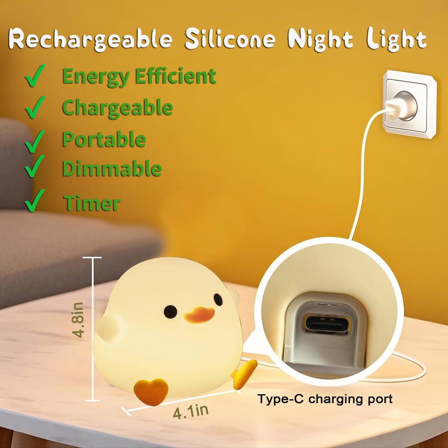 HAPPYBAG Axolotl Night Light,Cute Axolotl lamp Gifts for Kids,Dimmable Silicone Animal Nursery Night Light,Kawaii Rechargeable Bedside Touch Lamp,Room Decor Axolotl Light
