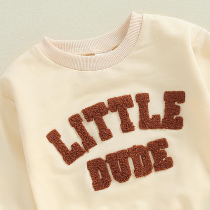 Toddler Baby Boy Fall Clothes Letter Print Long Sleeve Sweatshirt Elastic Pants Cute Kids Winter Outfits