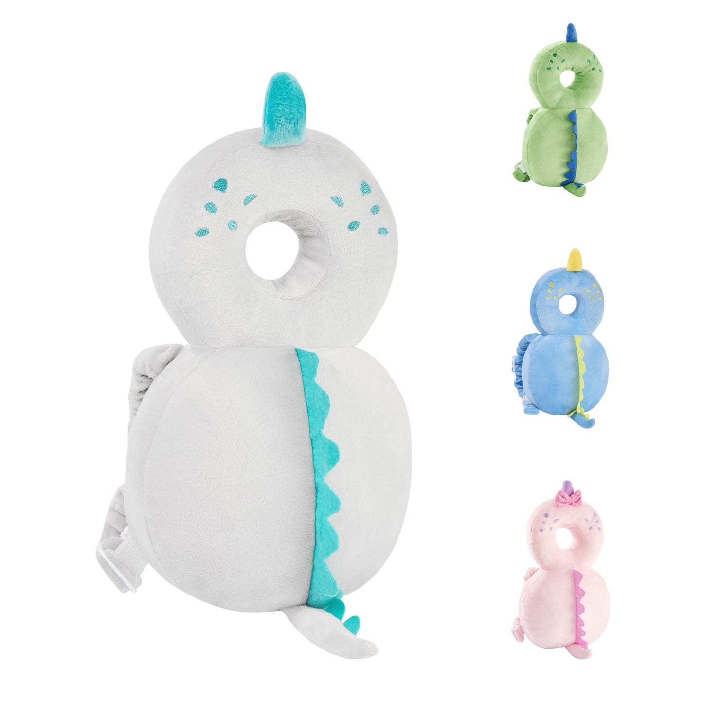 Baby Back Potection Toddler Safety Protector Cushion Pad Toddler Backpack for Crawling Walking Adjustable Toddlers Back Safety Pad for Boys and Girls(Green Dinosaur)