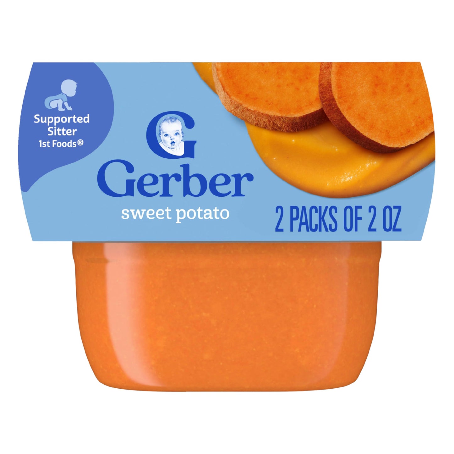 Gerber 1st Foods Baby Food Banana Puree, Natural & Non-GMO, 2 Ounce Tubs, 2-Pack (Pack of 8)