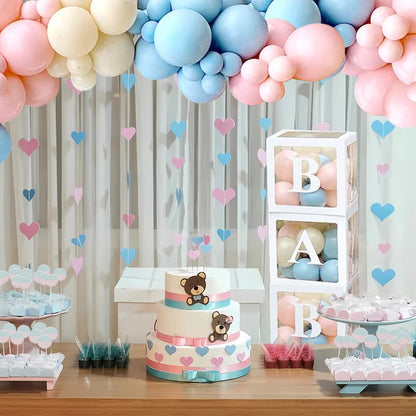 Baby in Bloom Baby Shower Decorations - 116pcs Pink and Sage Green Balloon Arch Kit, BABY in Bloom Backdrop and Baby Boxes with Letters for Pink Floral Baby Shower Decorations for Girl