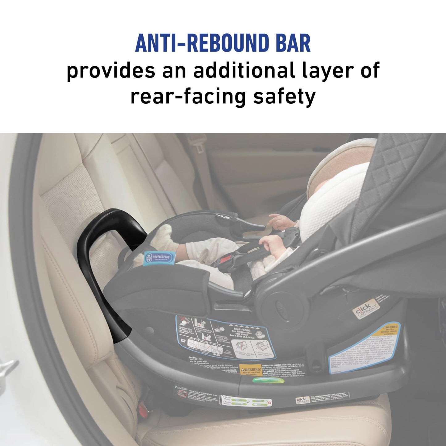 Graco SnugRide SnugFit Infant Car Seat with Simply Safe Adjust Harness System, Baby Car Seat with Anti Rebound Bar, Gotham