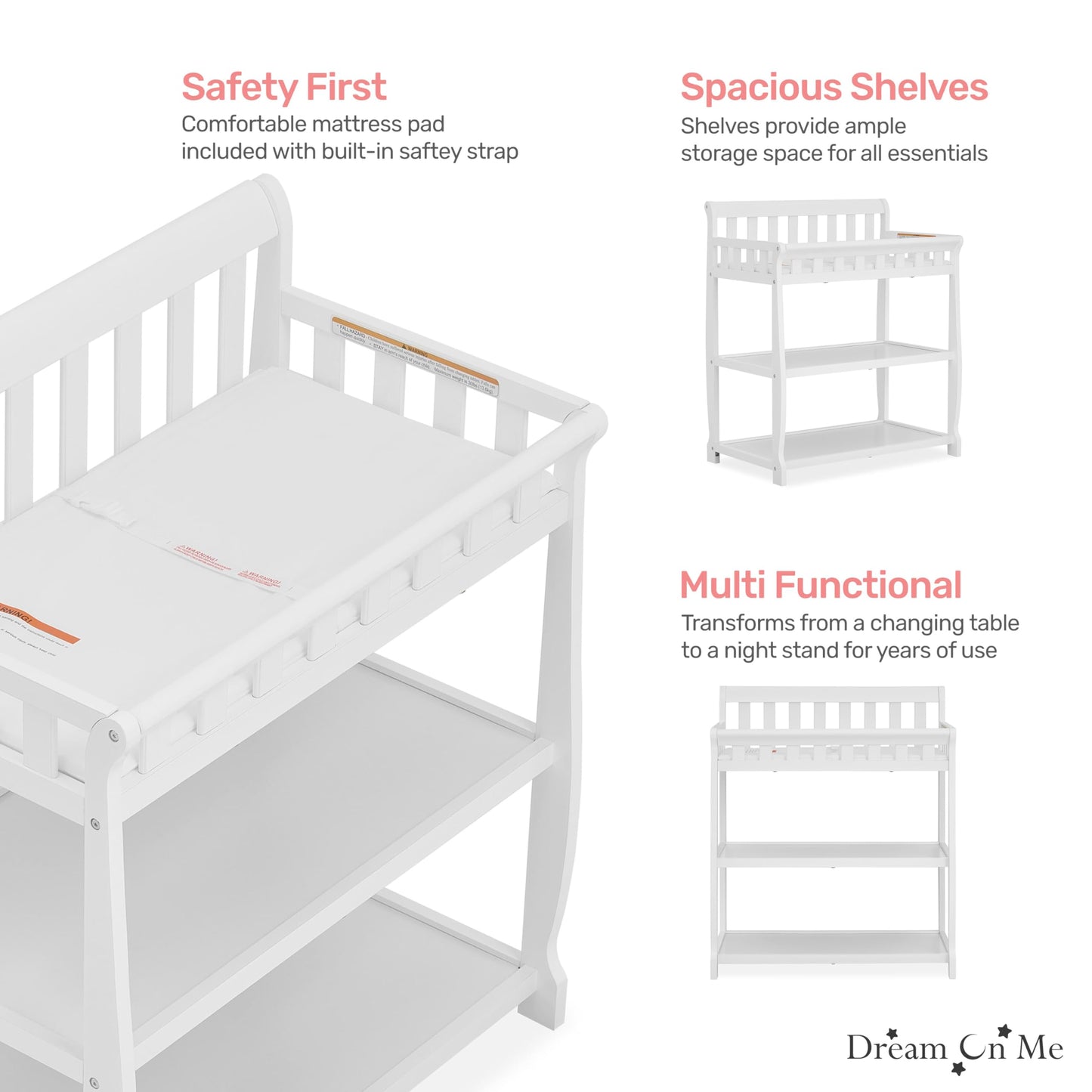 Dream On Me Ashton Changing Table, Natural, 34x20x40 Inch (Pack of 1)