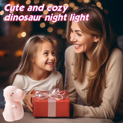 Children's Dinosaur Night Lamp, 7-Color Adjustable Breathing Dinosaur lamp, Portable Rechargeable LED Bedside lamp for Kindergarten, Boys and Girls' Toy Christmas Gift (Green)