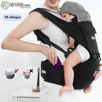 6-in-1 Baby Carrier - Newborn to Toddler, Hip Seat Lumbar Support, 7-41 lbs, All Seasons & Positions, Adjustable Size for Shopping, Hiking, Travelling