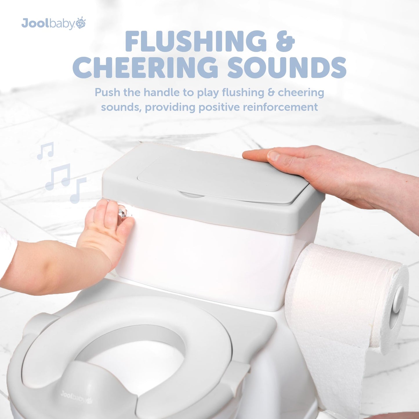 Real Feel 2-in-1 Potty with Wipes Storage, Flushing Sounds & Disposable Liners - Realistic Toilet - Easy to Clean & Assemble - Jool Baby (Pink)