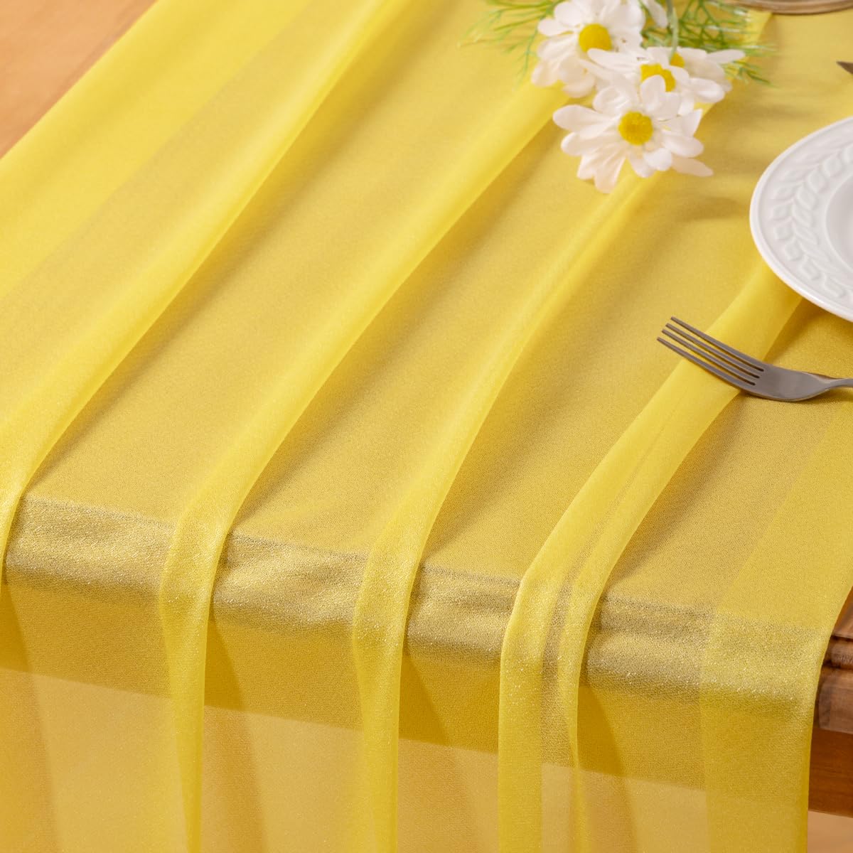 Socomi Blush Pink Gauze Table Runner Chiffon Like Wedding Table Runner 120 inches Long Boho Rustic for Bridal Shower Decorations Baby Shower