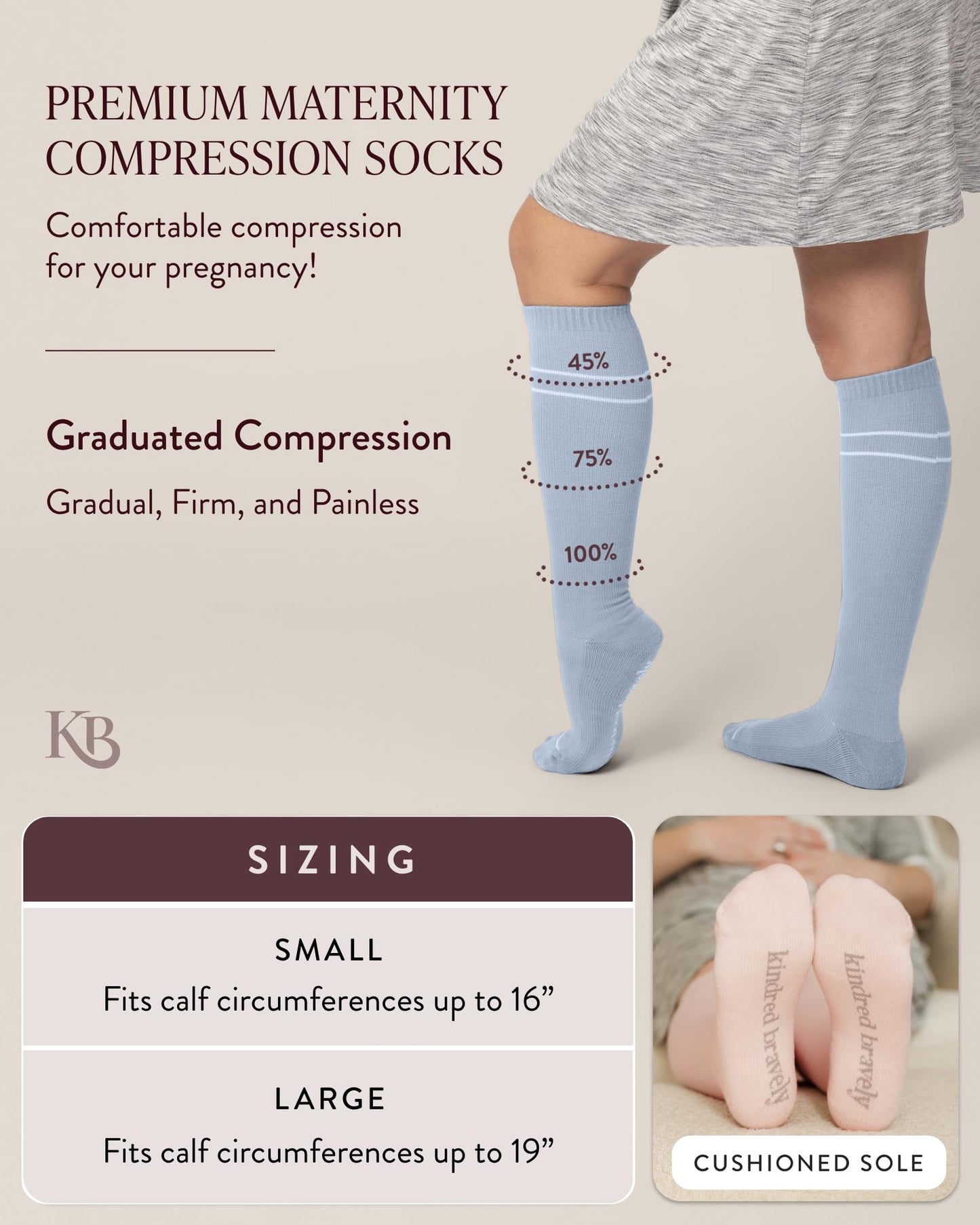 Kindred Bravely Compression Socks 2-Pack | Graduated Compression Socks for Circulation Pregnancy Travel